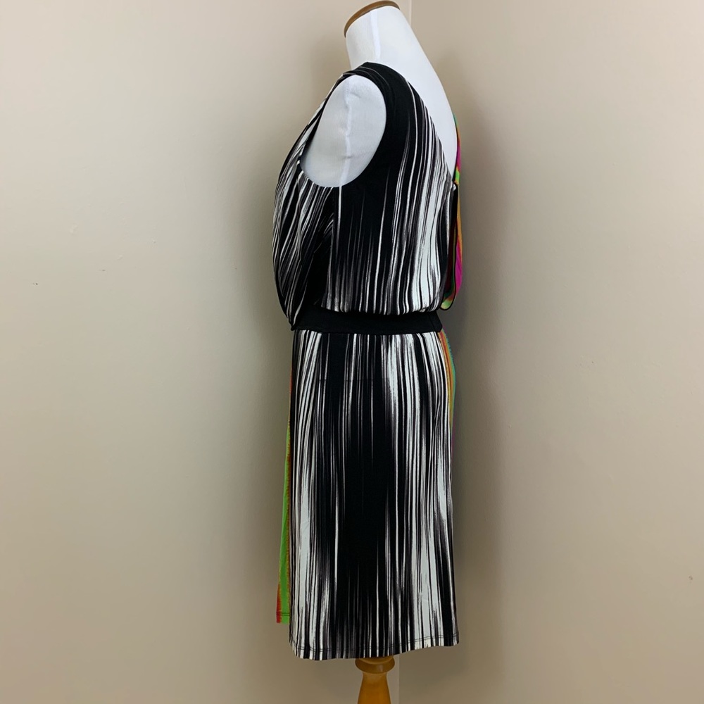 Maggy London rainbow stripe jersey dress 4 - Picture 2 of 6
